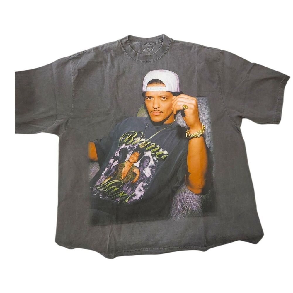 Bruno Mars Graphic Tee XL Gray Vintage - Picture 5 of 6
